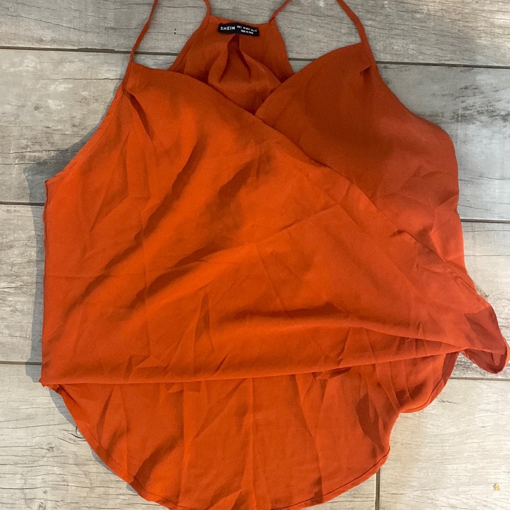 Shein blouse orange
